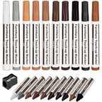 Furniture Markers Touch UpWood Filler Floor Scratch Repair KitsSet of 21-Markers and Wax Sticks with Sharpener Kit for Funiture RepairFloor Scratch.Touch Up Repair System SetWood Restore Pack